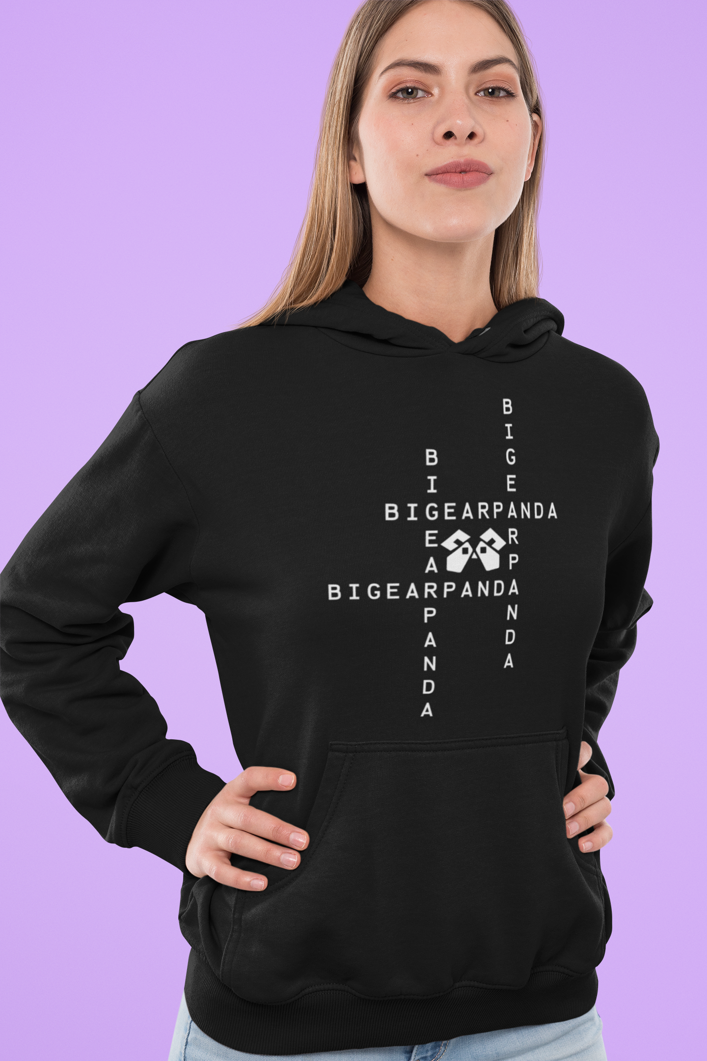 Unisex Premium Kapuzenpullover "Panda im Quadrat"