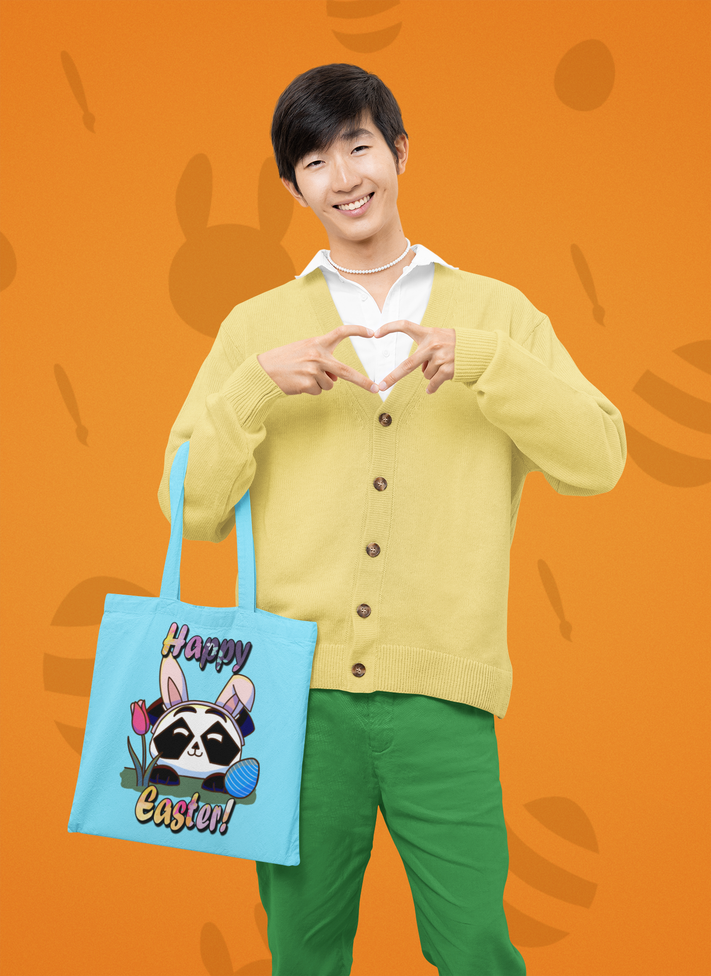 Tragetasche (mit langen Henkeln) "Oster Panda"