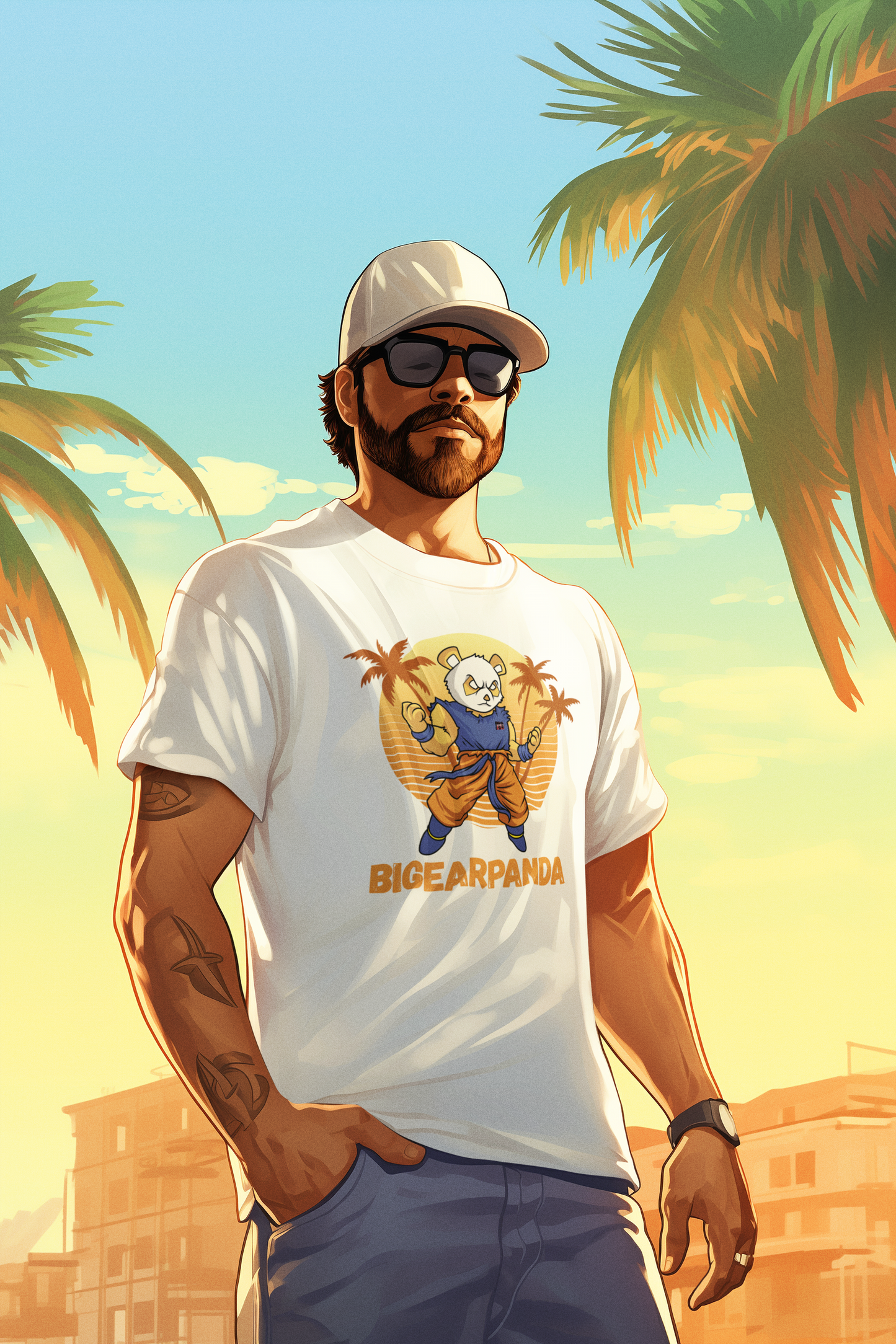 Saiyajin Panda Summer  - Herren Premium Organic Shirt