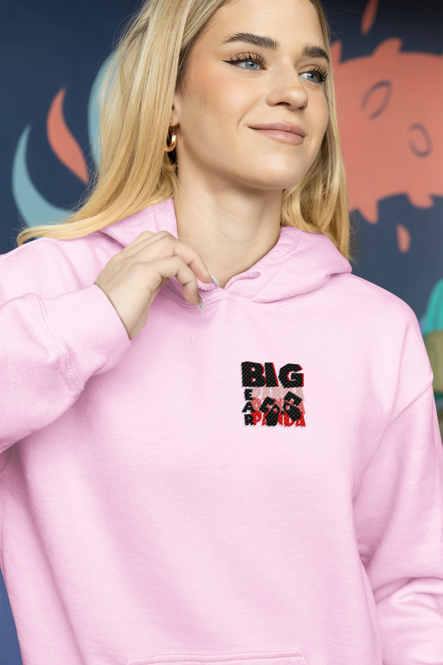 Unisex Premium Organic Hoodie mit Stick - "BigEarPanda 1"